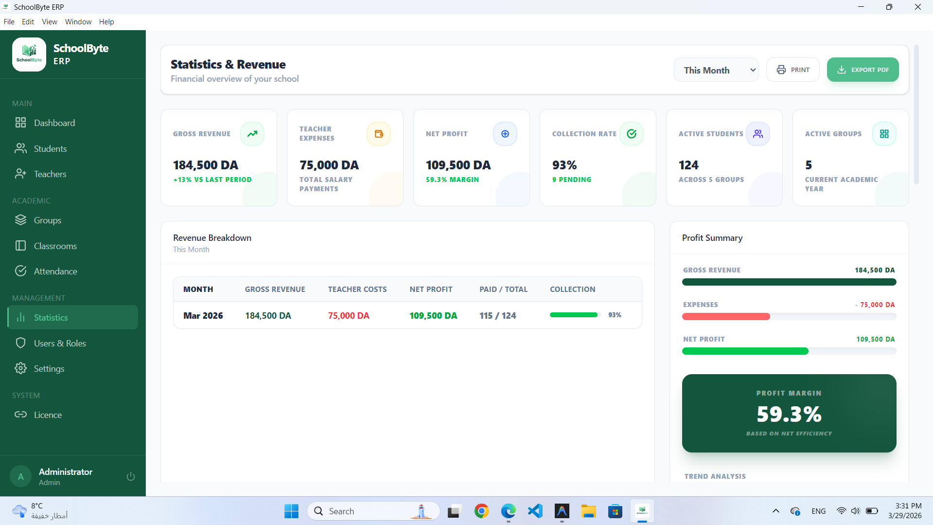 SchoolByte Reporting & Financial Visibility